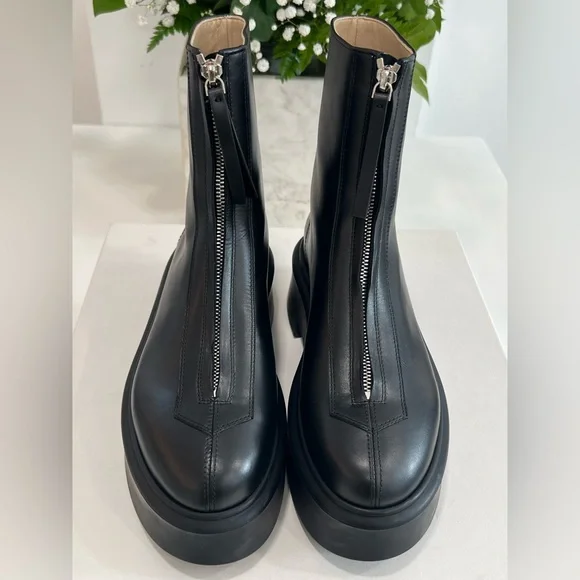The Row Zippered Platform Leather Combat Boots - Picture 14 of 15
